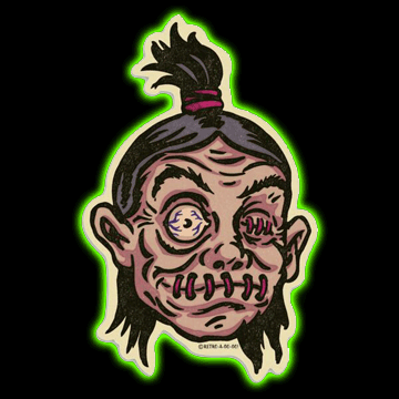 Shrunken Head Vinyl Sticker