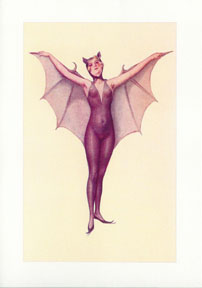 Bat Lady vintage style Halloween card - DM-07