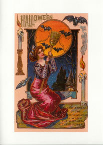 Pretty Witch vintage style Halloween card - HW-93