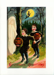 Scared Kids vintage style Halloween card - HW-31