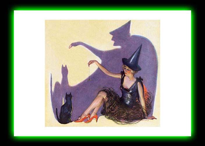 Halloween Pretty Witch Blank Greeting Card
