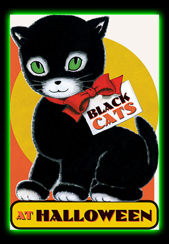 Black Cats At Halloween Illustrations Book