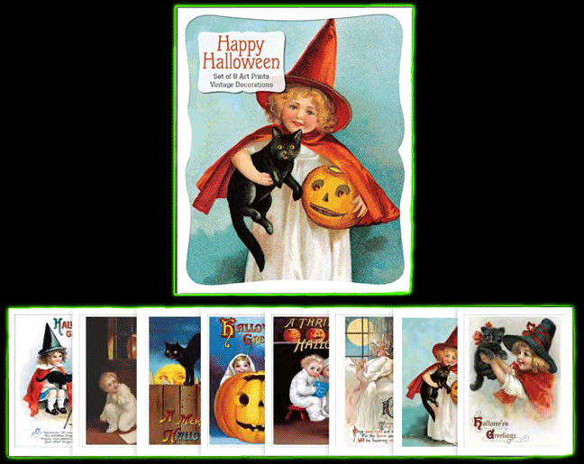 Happy Halloween - Vintage Decoration Print Set