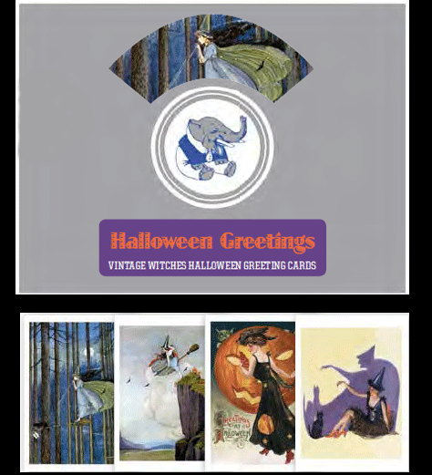Halloween Greetings - Vintage Witches Halloween Greeting Cards