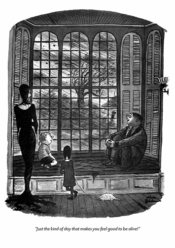 Charles Addams: Good to be Alive Birthday Card