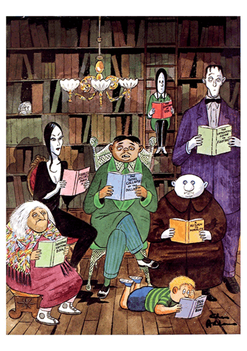 Charles Addams: The Addams Family Reading Notecard