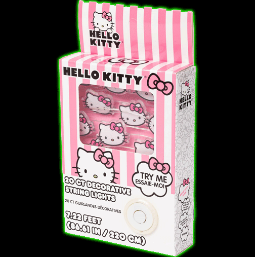 Hello Kitty Face with Pink Bow 20ct Decorative String Lights