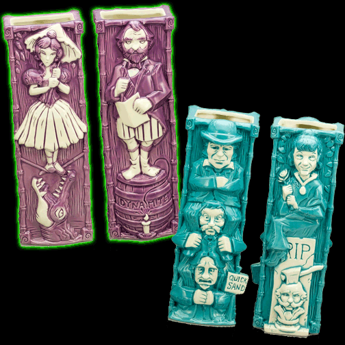 Haunted Mansion Stretching Portrait Tiki Mugs Set of 2 Blue/Purple