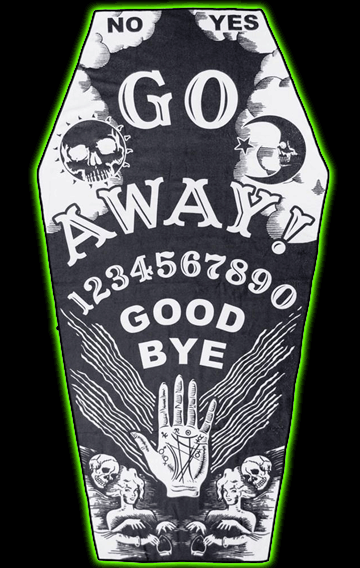 CLEARANCE: Go Away Ouija Coffin Beach Towel - Was $49.99 Now $34.99