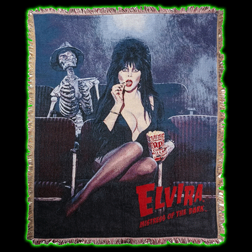 Elvira Popcorn Tapestry Throw Blanket