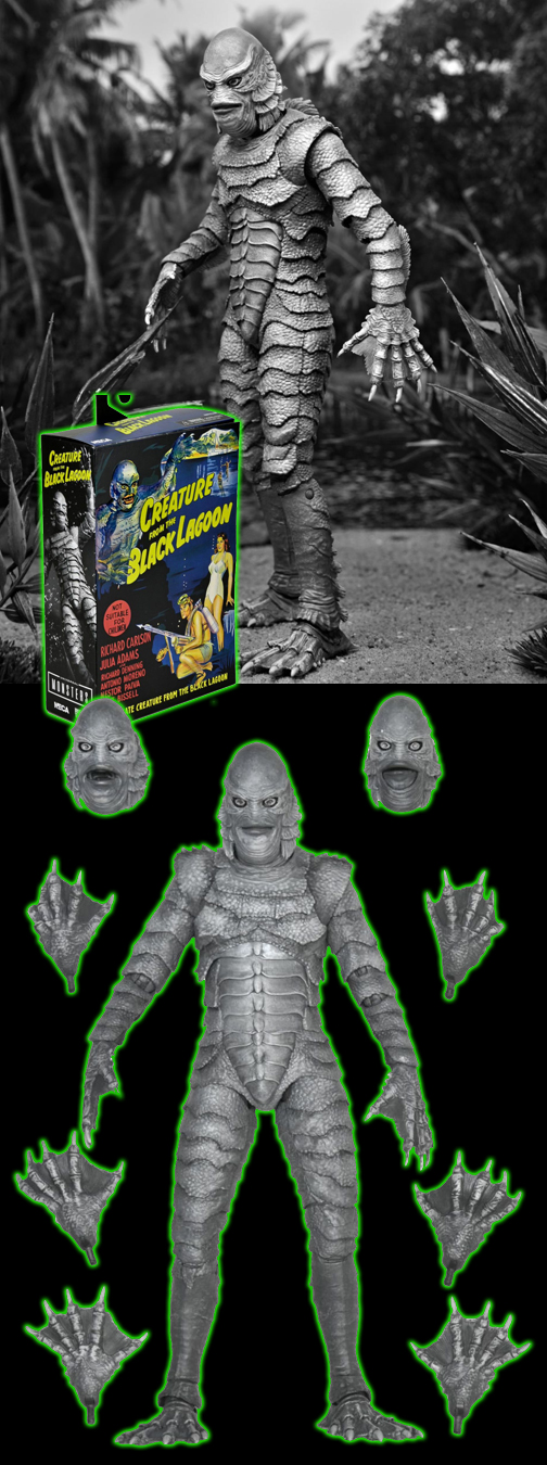 Ultimate Black and White Creature from the Black Lagoon Figure