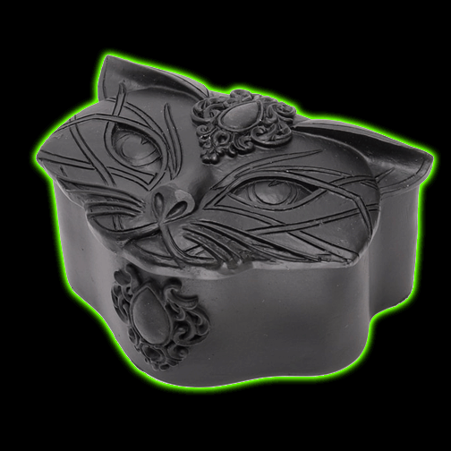 Sacred Cat Trinket Box - Black