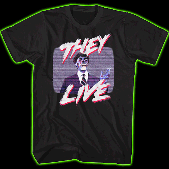 They Live Male Alien on TV T-Shirt