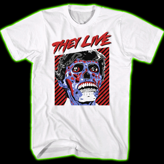 They Live Male Alien Face on White T-Shirt