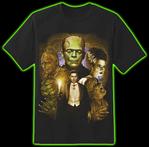 Universal Monsters Full Color Collage T-Shirt