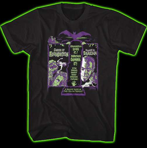 Hammer Horror Frankenstein/Dracula Double Feature T-Shirt