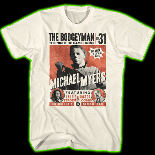Michael Myers The Boogeyman Poster Style White T-Shirt