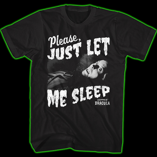 LET ME SLEEP CHRISTOPHER LEE DRACULA T-SHIRT