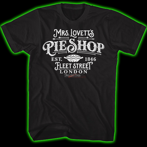 SWEENEY TODD LOVETTS PIE SHOP T-SHIRT