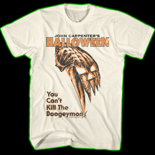 HALLOWEEN CANT KILL THE BOOGEYMAN WHITE T-SHIRT