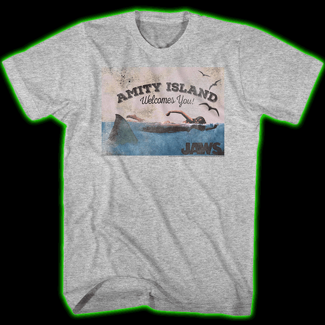 JAWS Welcome to Amity Island Gray T-shirt