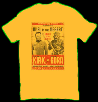 Star Trek Kirk VS Gorn Duel In The Desert Yellow T-Shirt