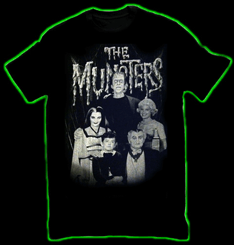 The Munsters Black And White Family Portrait T-Shirt