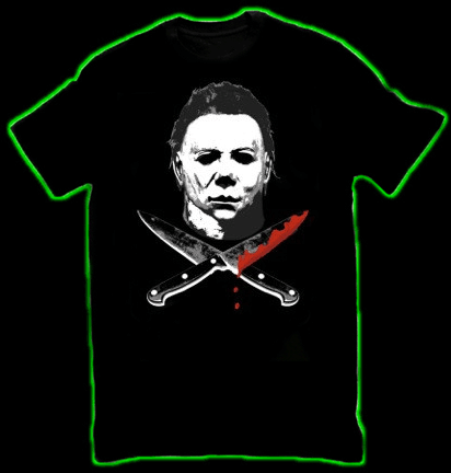 Halloween Michael Myers With Crossed Blades T-Shirt
