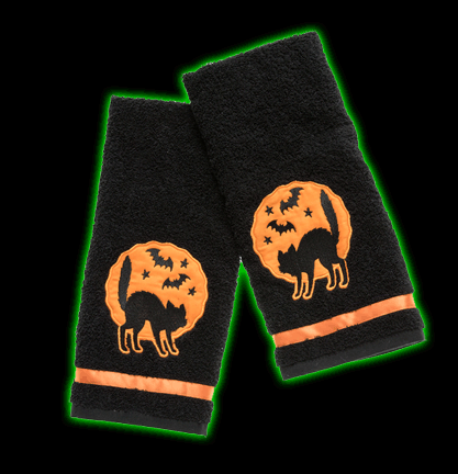 Haunted Cat Hand Towel Set