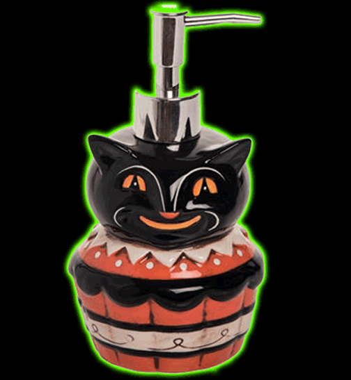 BLACK CAT SOAP DISPENSER BY JOHANNA PARKER