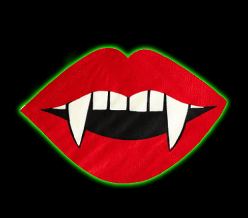 Shaped Vampire Lips Paper Dinner Napkins