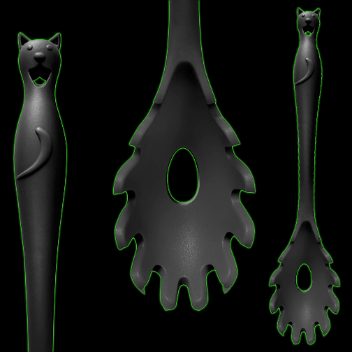 GOTHIC CATS KITCHEN PASTA SPOON