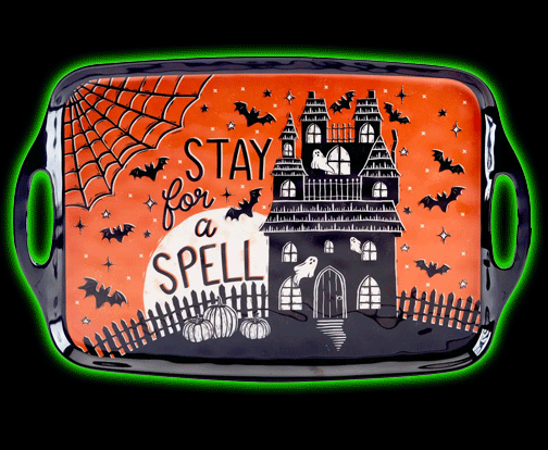 Hocus Pocus Vintage Halloween Melamine Serving Tray with Handles