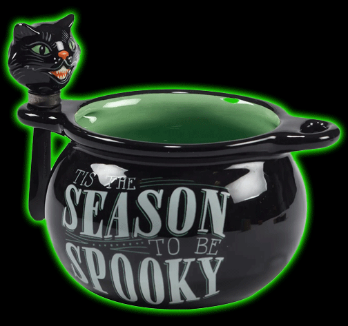 Scaredy Cat Vintage Halloween Dip Bowl With Spreader