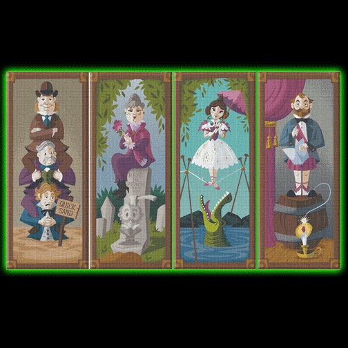 Haunted Mansion Set 4pc Canvas Wall Art Set