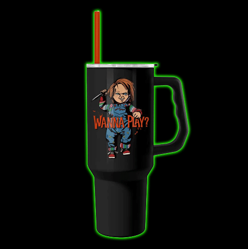 Chucky Wanna Play 40oz Stainless Steel Tumbler With Handle