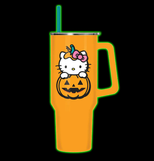 Hello Kitty Pumpkin 40oz Stainless Steel Tumbler With Handle
