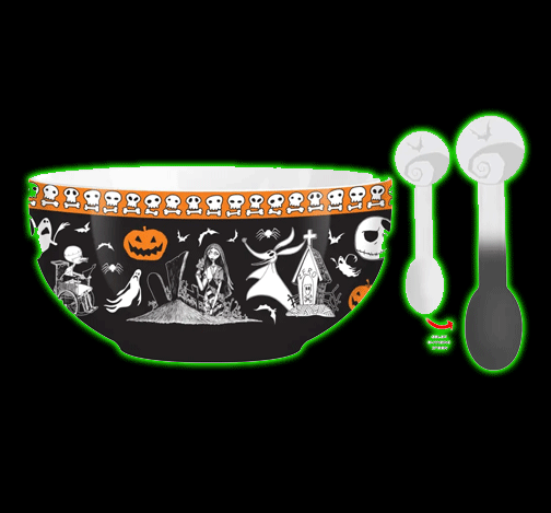 Nightmare Before Christmas Ceramic Bowl With Color Change Spoon
