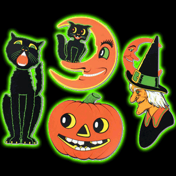 Vintage Halloween Cutouts set of four