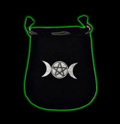 Triple Moon Pentagram Velvet Bag