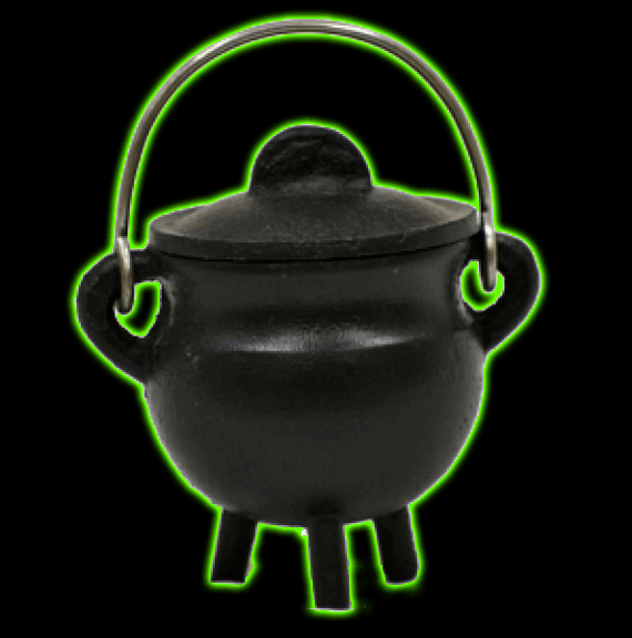 Small Cast Iron Cauldron with lid