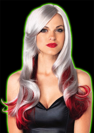 Allure Silver and Red Ombre Wig