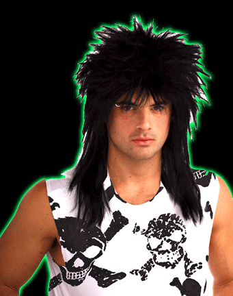 Black Unisex Rock Star Wig