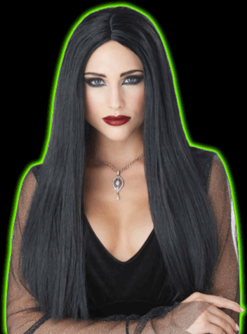 Gothic Matriarch Long Black Wig
