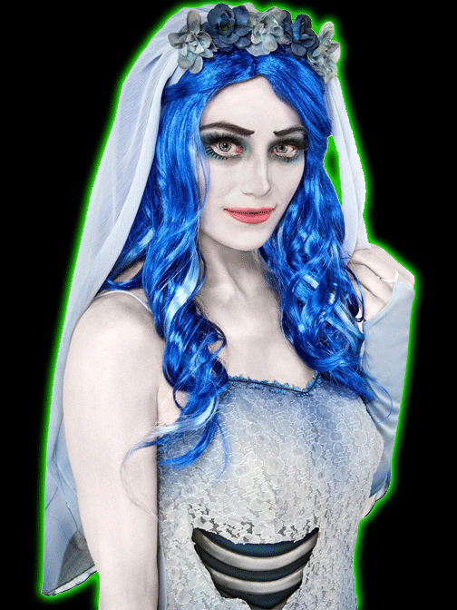 Corpse Bride Shiny Costume Wig