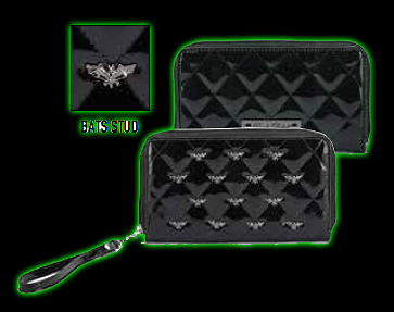 Bat Studded Black Wallet