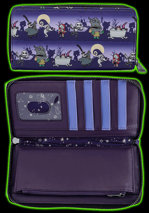 DISNEY THE NIGHTMARE BEFORE CHRISTMAS HALLOWEEN LINE ZIP AROUND WALLET