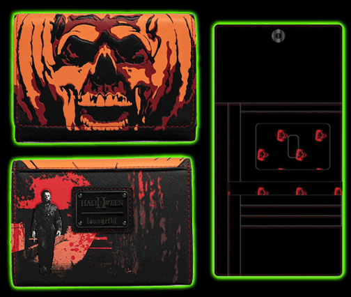 Halloween 2 Michael Myers Pumpkin Trifold Wallet