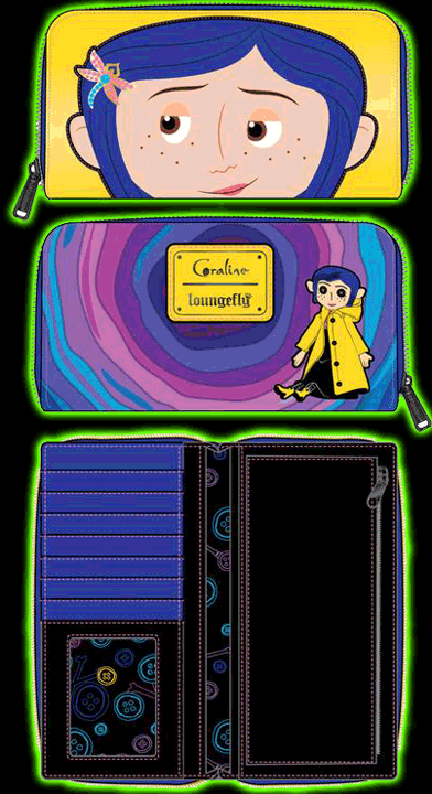 CORALINE RAINCOAT COSPLAY ZIPAROUND WALLET