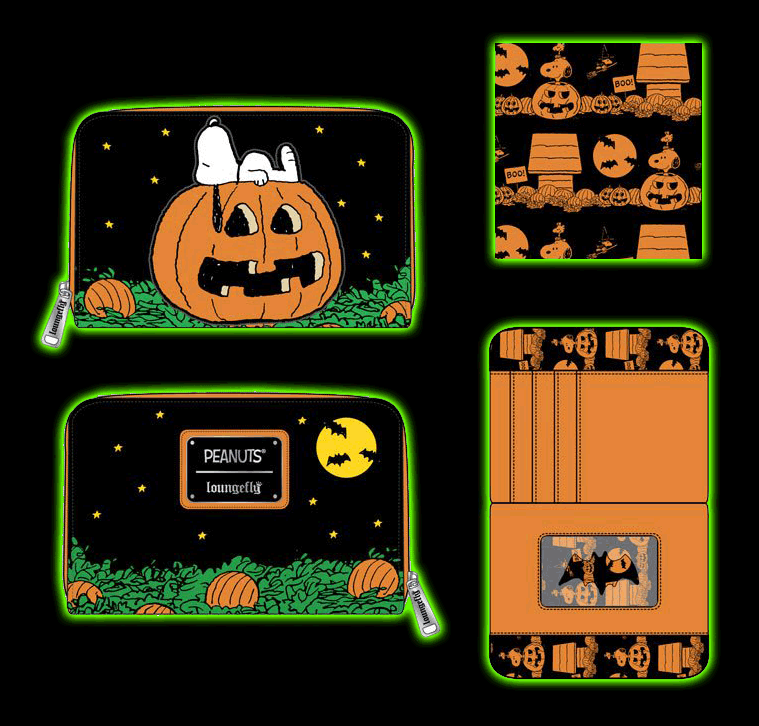 Peanuts Snoopy and the Great Pumpkin Glow-in-the-Dark Zip-Around Wallet